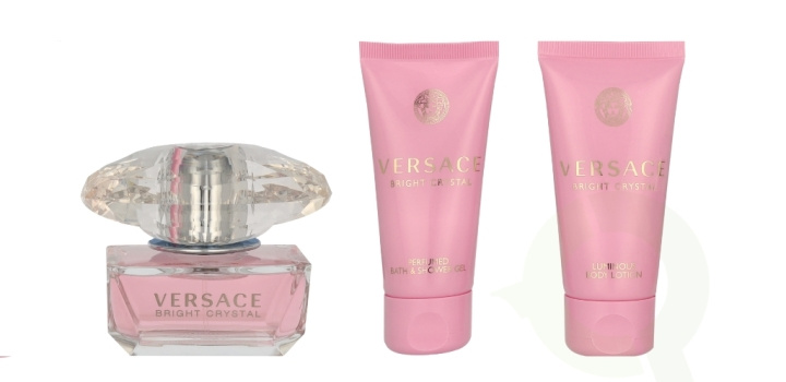 Versace Bright Crystal Giftset 150 ml Edt Spray 50ml/Bath & Showergel 50ml/Body Lotion 50ml i gruppen HELSE OG SKJØNNHET / Gavesett / Gavesett for henne hos TP E-commerce Nordic AB (C95715)