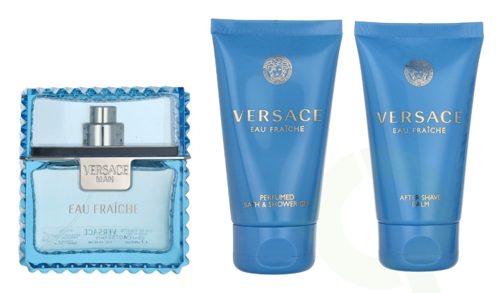 Versace Man Eau Fraiche Giftset 150 ml Edp Spray 50ml/Body Lotion 50ml/Shower Gel 50ml i gruppen HELSE OG SKJØNNHET / Gavesett / Gavesett for ham hos TP E-commerce Nordic AB (C95716)