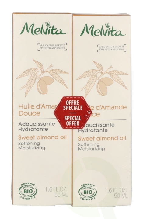 Melvita Sweet Almond Oil Duo Set 100 ml 2x50ml i gruppen HELSE OG SKJØNNHET / Hudpleie / Kroppspleie / Kroppsolje hos TP E-commerce Nordic AB (C95758)