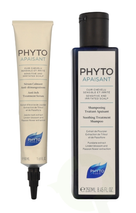 Phyto Phytoapaisant Treatment Kit 300 ml Soothing Shampoo 250ml/Soothing Serum 50ml i gruppen HELSE OG SKJØNNHET / Hår & styling / Hårpleie / Sjampo hos TP E-commerce Nordic AB (C95777)