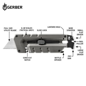 Gerber Prybrid-Utility grå i gruppen SPORT, FRITID & HOBBY / Friluftsliv / Multiverktøy og kniver hos TP E-commerce Nordic AB (C96961)