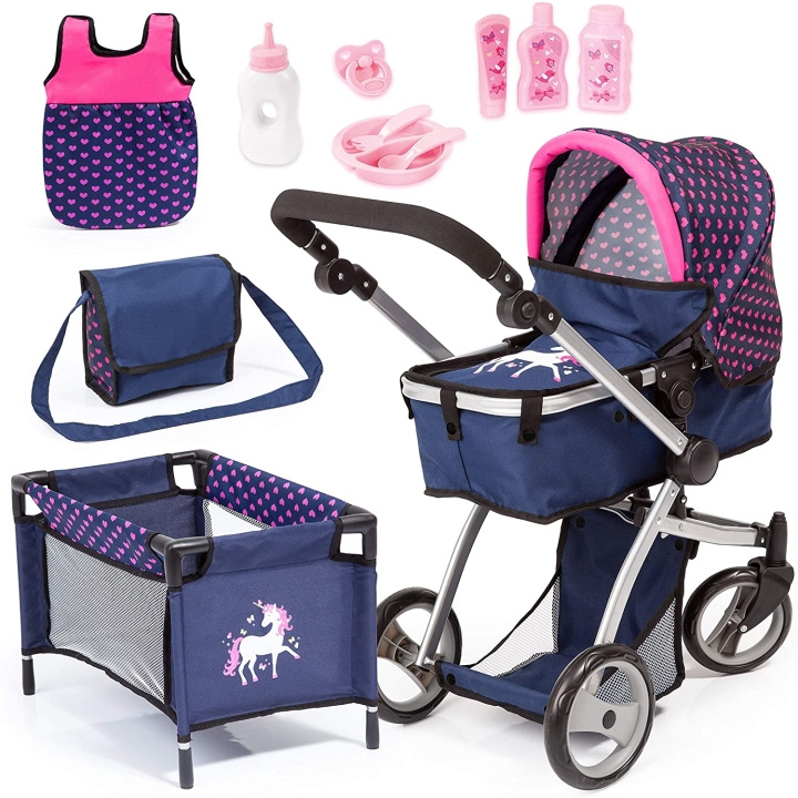 Bayer Dolls Pram Mega Set - Navy (18354AC) i gruppen LEKER, BARN OG BABY / Leker / Dukker & tilbehør hos TP E-commerce Nordic AB (C97001)