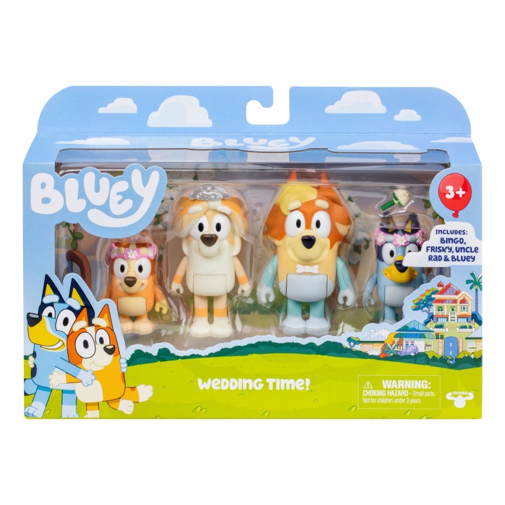 Bluey Figur 4 pk. spesialsett - Bryllup (90268) i gruppen LEKER, BARN OG BABY / Leker / Figurer, miniatyrer og tilbehør hos TP E-commerce Nordic AB (C97066)