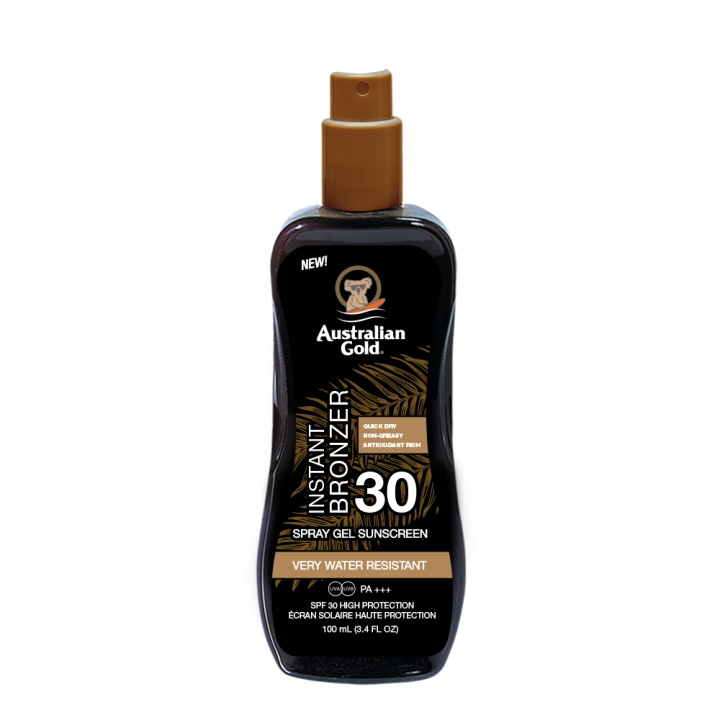 Australian Gold Instant Bronzer Spray Gel - Reisestørrelse - 100 ml i gruppen HELSE OG SKJØNNHET / Hudpleie / Soling / Brun uten sol hos TP E-commerce Nordic AB (C97118)