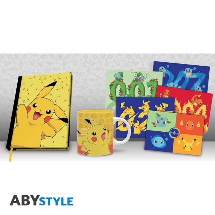 Abysse POKEMON - Pck A5 Notisbok + Krus320ml + Postkort Pikachu i gruppen SPORT, FRITID & HOBBY / Morsomme produkter / Samlerobjekter hos TP E-commerce Nordic AB (C97468)