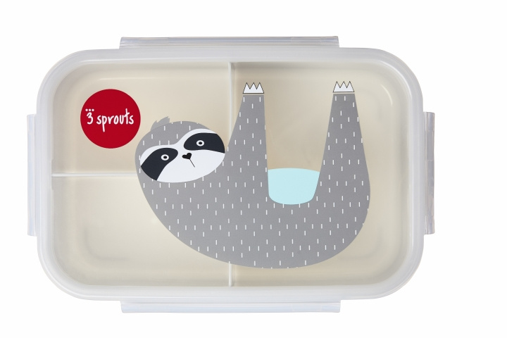 3 Sprouts Bento boks med 3 rom - Grå dovendyr i gruppen LEKER, BARN OG BABY / Spise & drikke / Barneserviser hos TP E-commerce Nordic AB (C97892)