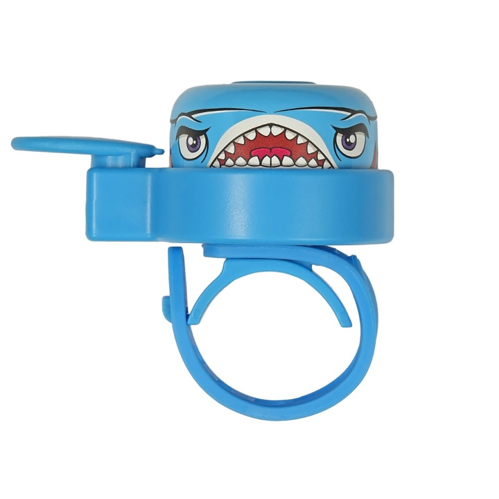 Crazy Safety Blue Shark sykkelklokke for barn - Blå - One size i gruppen SPORT, FRITID & HOBBY / Sportsutstyr / Sykkeltilbehør / Annet sykkeltilbehør hos TP E-commerce Nordic AB (C98015)