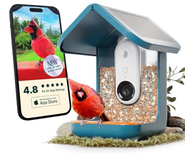 Birdbuddy Smart Bird Feeder 2.0 Blue med solcellepanel i gruppen SPORT, FRITID & HOBBY / Morsomme produkter / Smarte produkter hos TP E-commerce Nordic AB (C98104)