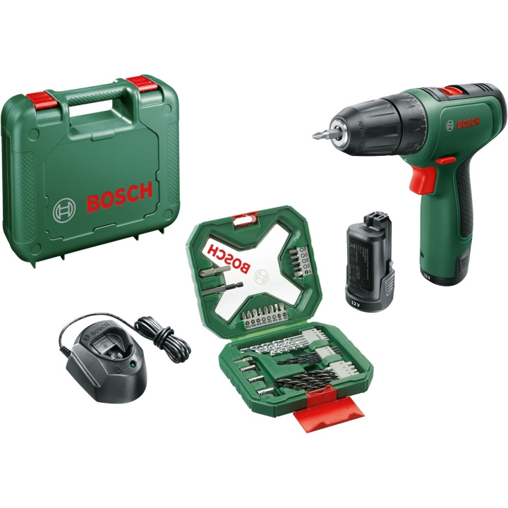 Bosch batteridrevet skrutrekker EasyDrill 1200 + 34-delt bits- og boresett (2x Li-ion-batteri 1,5Ah, koffert) i gruppen HJEM, HUS OG HAGE / Verktøy / Drill hos TP E-commerce Nordic AB (C98119)