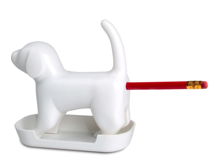 Winkee Blyantspisser - Sharp end Pup White med lyd - Hvit i gruppen SPORT, FRITID & HOBBY / Morsomme produkter / Morsomme produkter hos TP E-commerce Nordic AB (C99169)