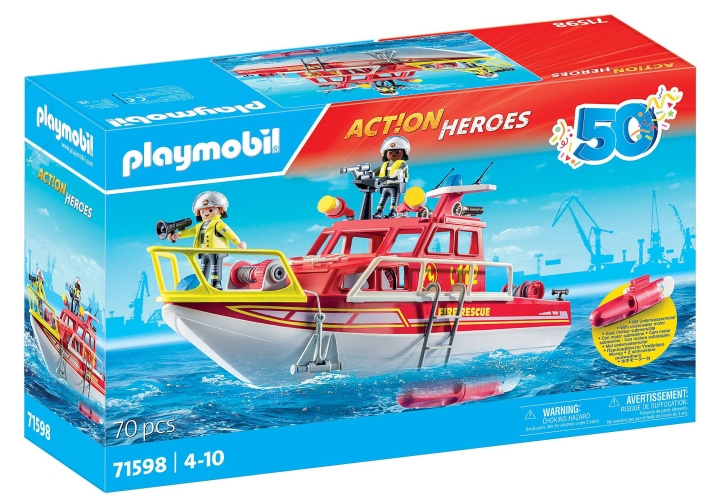 Playmobil 50YR Brannredningsbåt (71598) i gruppen LEKER, BARN OG BABY / Leker / Lekesett hos TP E-commerce Nordic AB (C99278)