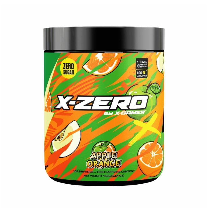 X-GAMER Energidrikkpulver X-Zero 160 gram Apple Orange i gruppen Datautstyr / GAMING / Energidrikke for gamere hos TP E-commerce Nordic AB (C99552)