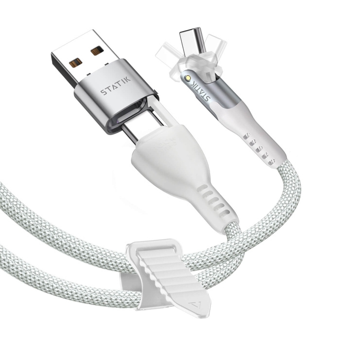 STATIK Kabel PowerPivot Pro Nylonflettet USB-C Til USB-C Hvit 1 m i gruppen Datautstyr / Kabler og adaptere / USB / USB-C hos TP E-commerce Nordic AB (C99563)