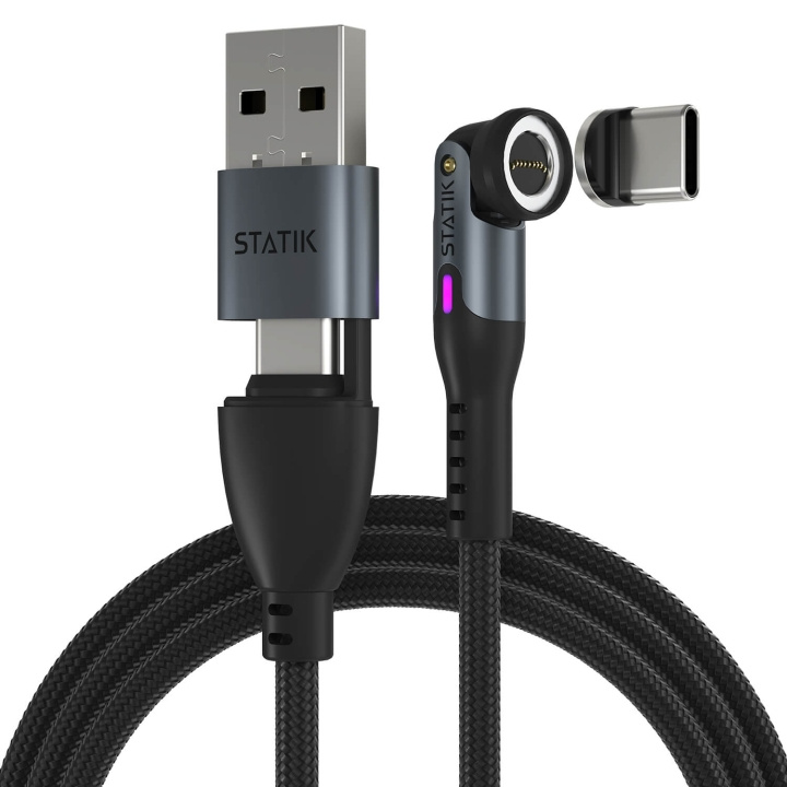 STATIK Kabel 360 Pro Magnetisk Spiss USB-C/Lightning/MicroUSB Svart 1 m i gruppen Datautstyr / Kabler og adaptere / USB / USB-C hos TP E-commerce Nordic AB (C99565)