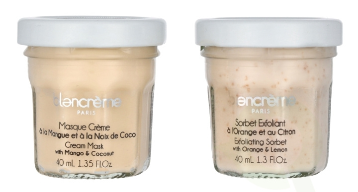 Blancreme Exfoliating Sobet + Cream Mask Duo 80 ml 2x40ml - Mango/Coconut i gruppen HELSE OG SKJØNNHET / Gavesett / Gavesett for henne hos TP E-commerce Nordic AB (C99691)