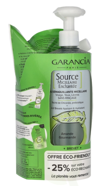 Garancia Source Micellar Cleansing Water Sweet Almond Set 800 ml 2x400ml i gruppen HELSE OG SKJØNNHET / Hudpleie / Ansikt / Rengjøring hos TP E-commerce Nordic AB (C99745)