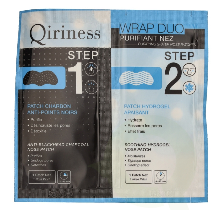 Qiriness Wrap Duo Purifying 2-Step Nose Patches 30 g 2 Patches i gruppen HELSE OG SKJØNNHET / Hudpleie / Ansikt / Rengjøring hos TP E-commerce Nordic AB (C99785)