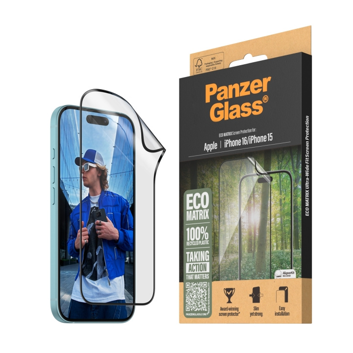 PanzerGlass Skjermbeskyttelse MATRIX - iPhone 16 - Ultra Wide Fit i gruppen SMARTTELEFON & NETTBRETT / Mobilbeskyttelse / Apple / iPhone 16 hos TP E-commerce Nordic AB (D00485)