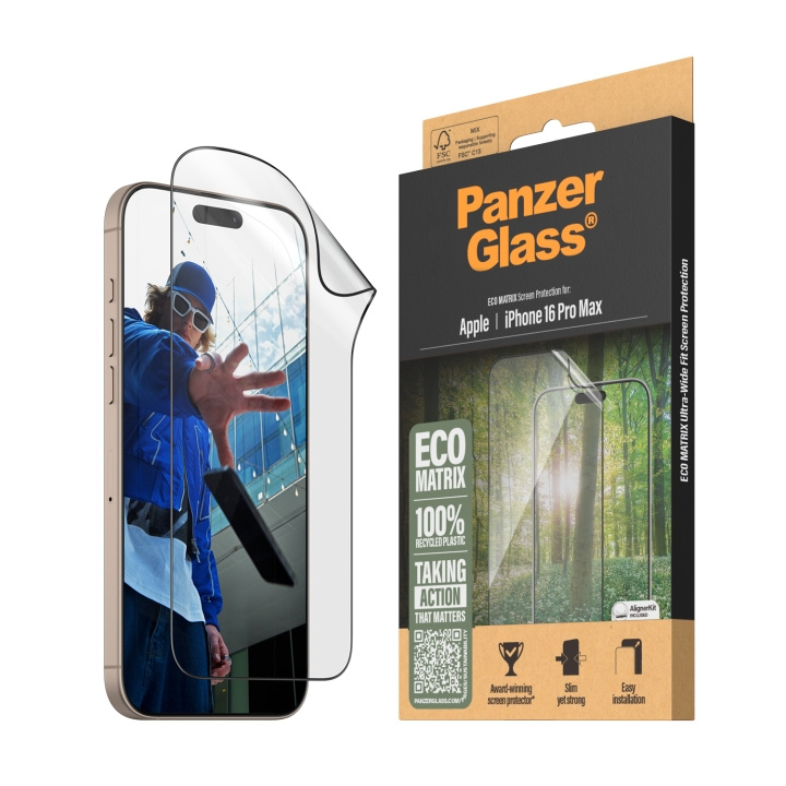 PanzerGlass Skjermbeskyttelse MATRIX - iPhone 16 Pro Max - Ultra Wide Fit i gruppen SMARTTELEFON & NETTBRETT / Mobilbeskyttelse / Apple / iPhone 16 hos TP E-commerce Nordic AB (D00488)