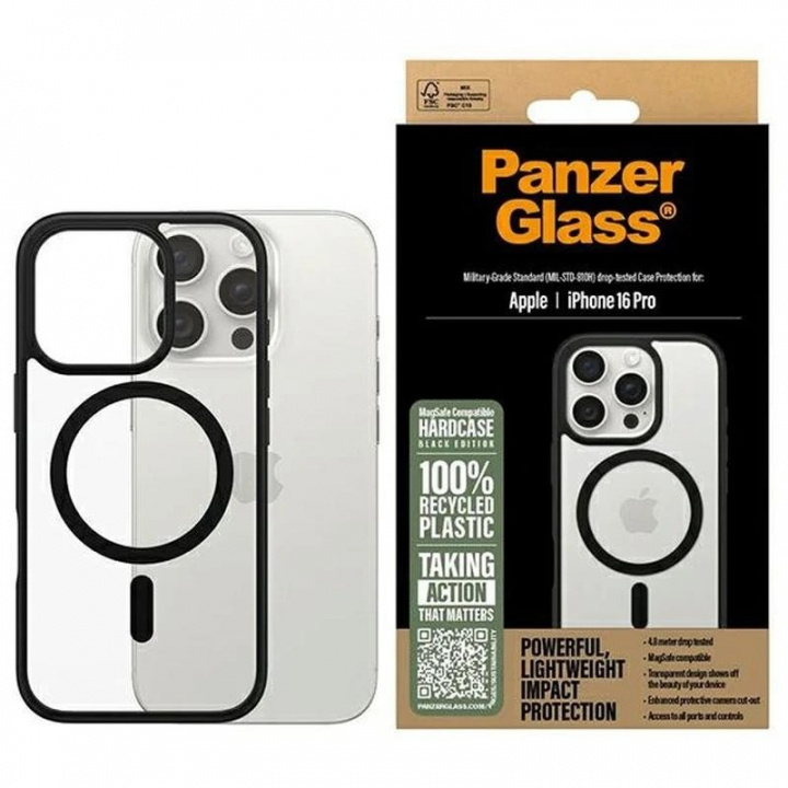 PanzerGlass HardCase MagSafe - iPhone 16 Pro - Svart i gruppen SMARTTELEFON & NETTBRETT / Mobilbeskyttelse / Apple / iPhone 16 hos TP E-commerce Nordic AB (D00516)