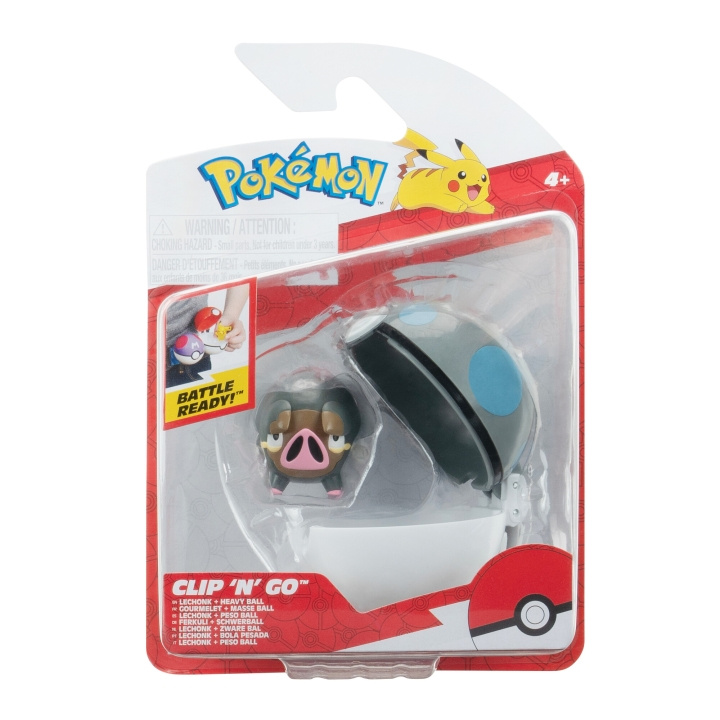 Pokémon Clip N Go Lechonk med tung ball (PKW3633) i gruppen LEKER, BARN OG BABY / Leker / Figurer, miniatyrer og tilbehør hos TP E-commerce Nordic AB (D00777)