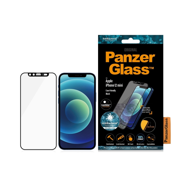 PanzerGlass iPhone 12 mini (CF) CamSlider (AB), Svart i gruppen SMARTTELEFON & NETTBRETT / Mobilbeskyttelse / Apple / iPhone 12 Mini hos TP E-commerce Nordic AB (D00786)