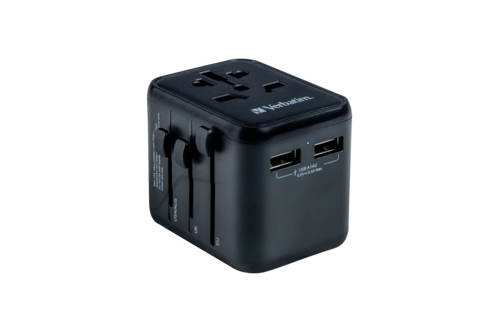 Verbatim Universal reiseadapter UTA-01 med 2xUSB-lader i gruppen HJEM, HUS OG HAGE / El og belysning / Reiseadaptere hos TP E-commerce Nordic AB (D00869)