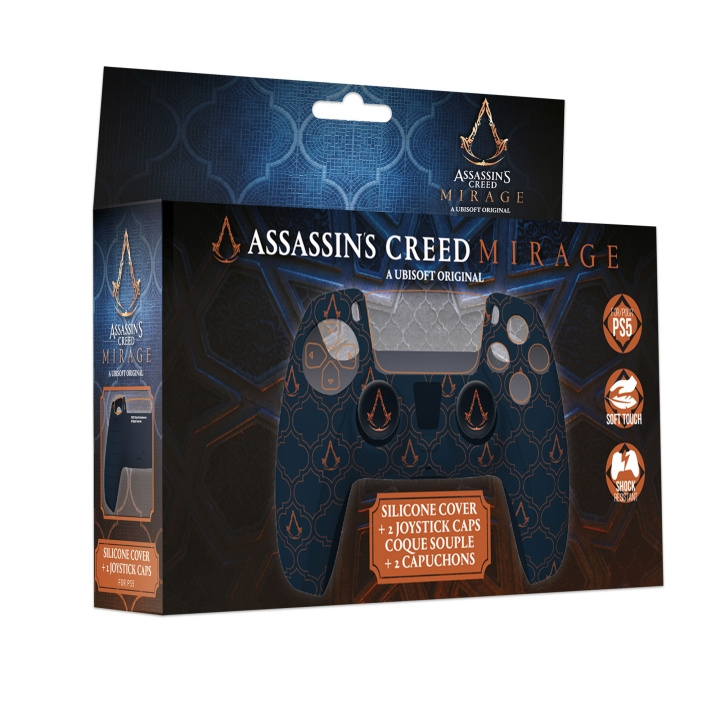 Trade Invaders Assassin\'s Creed Mirage - Silikonhåndtak + tommelspakhetter for PS5-kontroller - blå logo i gruppen Elektronikk / TV-spill & tilbehør / Sony PlayStation 5 / Tilbehør hos TP E-commerce Nordic AB (D00875)