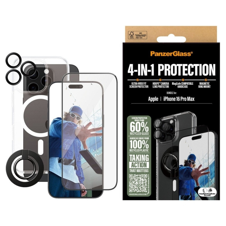 PanzerGlass iPhone 16 Pro Max 6,9\'\' 4-i-1 beskyttelsespakke i gruppen SMARTTELEFON & NETTBRETT / Mobilbeskyttelse / Apple / iPhone 16 hos TP E-commerce Nordic AB (D00925)