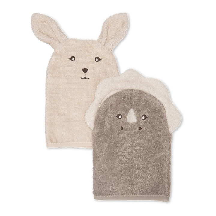 That\'s Mine Michi Wash Cloth 2 pcs Bunny & Dino i gruppen LEKER, BARN OG BABY / Barnetekstiler / Badetilbehør hos TP E-commerce Nordic AB (D01385)