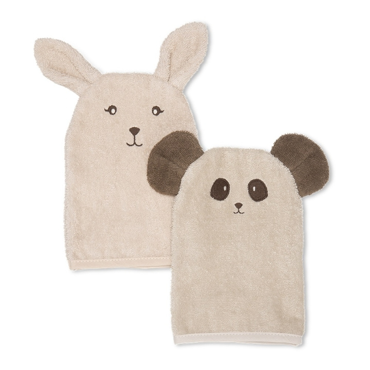 That\'s Mine Michi Wash Cloth 2 pcs Bunny & Panda i gruppen LEKER, BARN OG BABY / Barnetekstiler / Badetilbehør hos TP E-commerce Nordic AB (D01386)