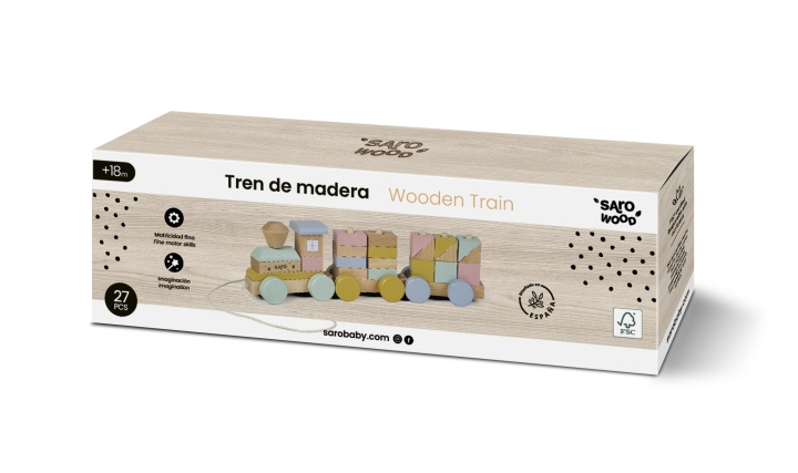 SARO Baby SARO - Wooden Stack Train (SAO3341) i gruppen LEKER, BARN OG BABY / Leker / Lekebiler hos TP E-commerce Nordic AB (D01618)