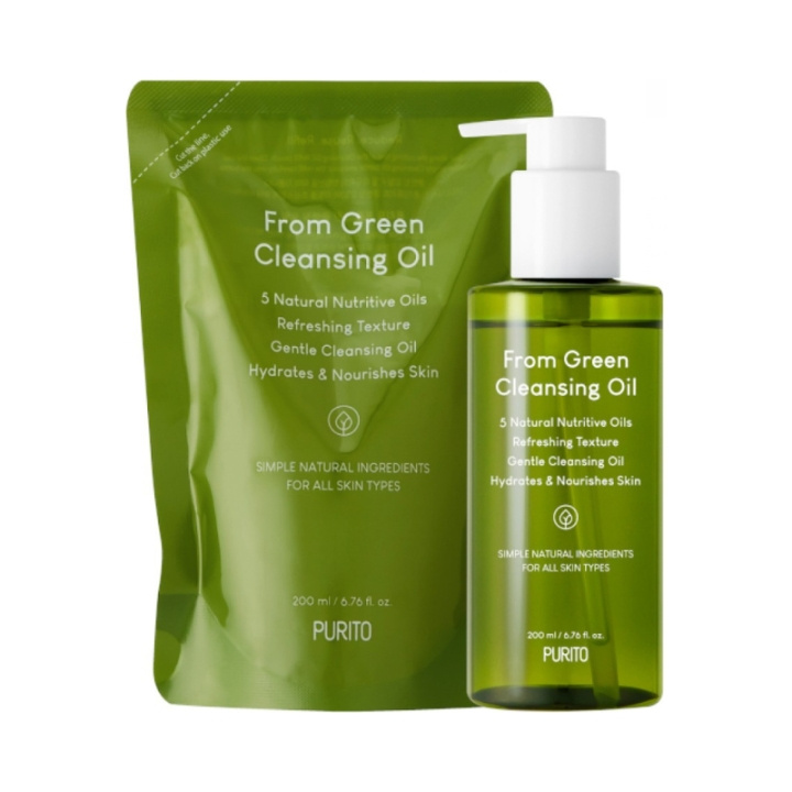 Purito SEOUL From Green Cleansing Oil - Refill 2 x 200 ml i gruppen HELSE OG SKJØNNHET / Hudpleie / Ansikt / Ansiktsolje hos TP E-commerce Nordic AB (D01722)