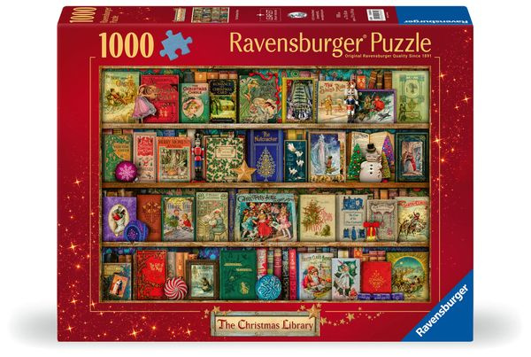 Ravensburger Puzzle The Christmas Library 1000p (12000324) i gruppen SPORT, FRITID & HOBBY / Hobby / Puslespill hos TP E-commerce Nordic AB (D01728)