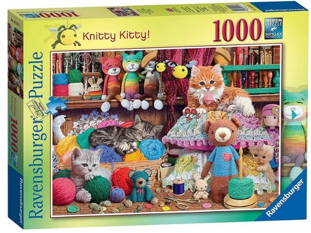 Ravensburger Puslespill - Knitty Kitty, 1000 brikker (12000102) i gruppen SPORT, FRITID & HOBBY / Hobby / Puslespill hos TP E-commerce Nordic AB (D01742)