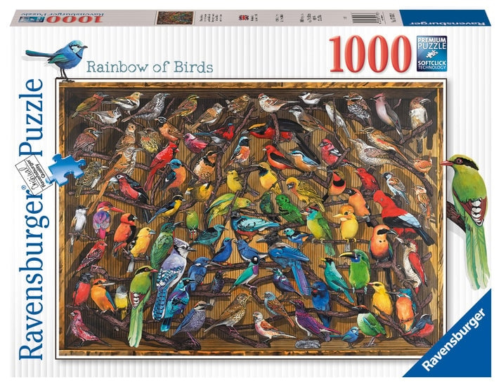 Ravensburger Puslespill - Rainbow of Birds, 1000 brikker (12000281) i gruppen SPORT, FRITID & HOBBY / Hobby / Puslespill hos TP E-commerce Nordic AB (D01744)