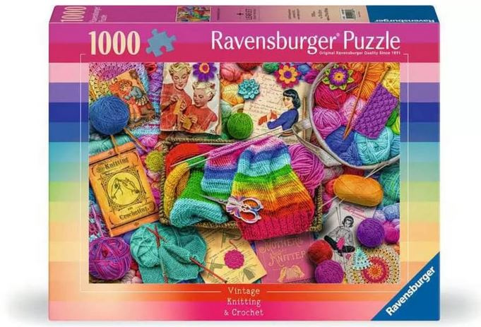 Ravensburger Puslespill - Vintage Knitting & Crochet 1000p (12001080) i gruppen SPORT, FRITID & HOBBY / Hobby / Puslespill hos TP E-commerce Nordic AB (D01750)