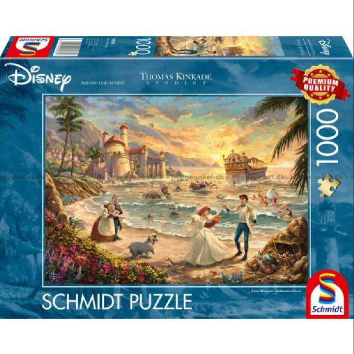 Schmidt Thomas Kinkade: Disney Den lille havfrue - en feiring av kjærlighet, 1000 brikker (SCH8036) i gruppen SPORT, FRITID & HOBBY / Hobby / Puslespill hos TP E-commerce Nordic AB (D01775)