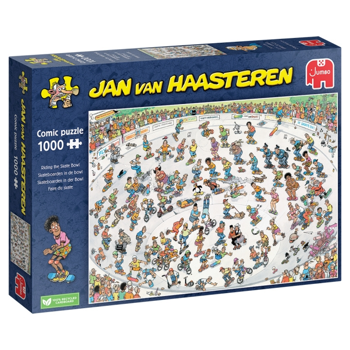 Jan van Haasteren Riding the Skate Bowl (1000 brikker) i gruppen SPORT, FRITID & HOBBY / Hobby / Puslespill hos TP E-commerce Nordic AB (D01937)