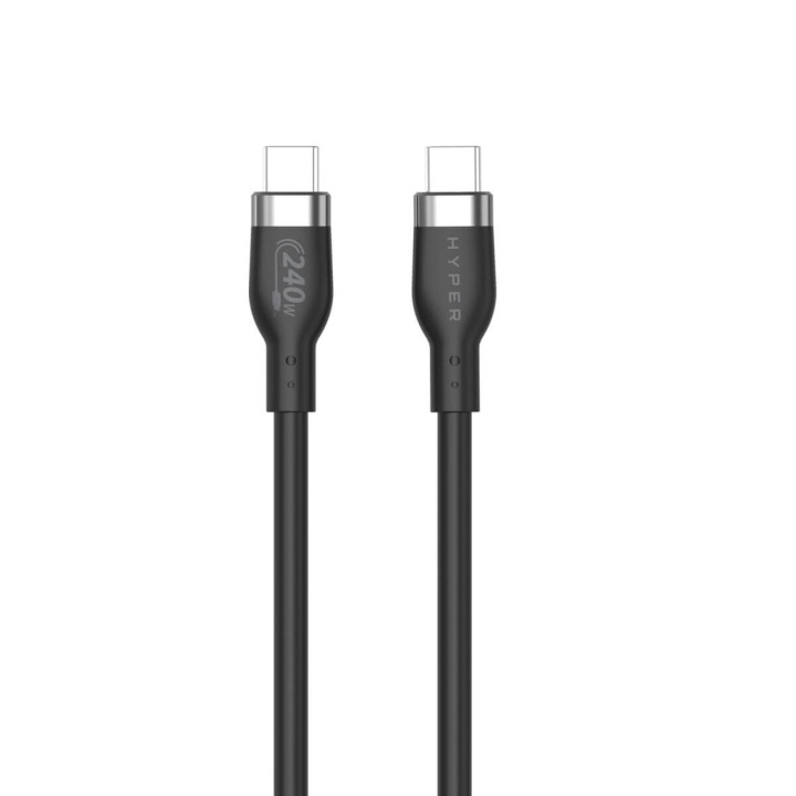 Targus Hyper - 1M 240W USB-C-ladekabel i silikon - svart i gruppen Datautstyr / Kabler og adaptere / USB / USB-C hos TP E-commerce Nordic AB (D02060)