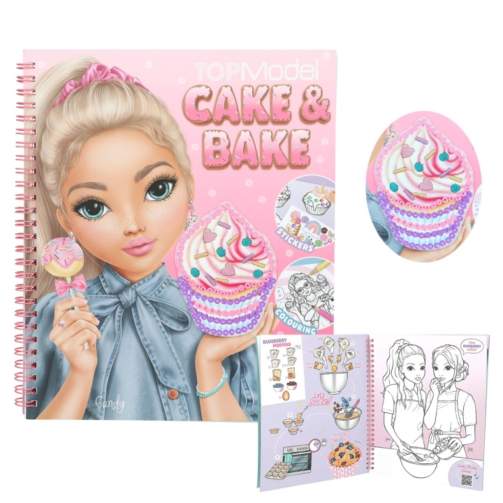 TOPModel Cake & Bake Colouring Book With Sequins ( 0413386 ) i gruppen LEKER, BARN OG BABY / Leker / Håndtverk hos TP E-commerce Nordic AB (D02508)