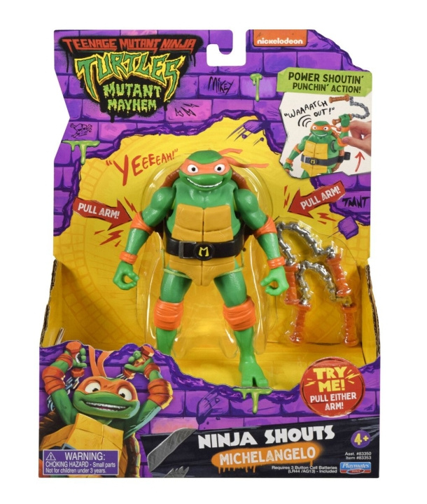 Teenage Mutant Ninja Turtles Turtles Mutant Mayhem - Power Sounds 14cm - Michelangelo i gruppen LEKER, BARN OG BABY / Leker / Figurer, miniatyrer og tilbehør hos TP E-commerce Nordic AB (D02525)