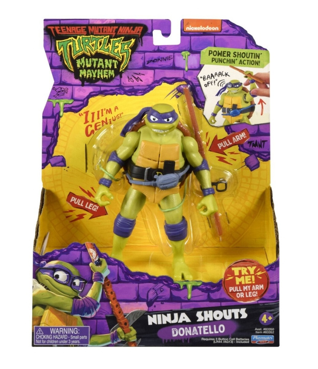 Teenage Mutant Ninja Turtles Turtles Mutant Mayhem - Power Sounds 14cm - Donatello i gruppen LEKER, BARN OG BABY / Leker / Figurer, miniatyrer og tilbehør hos TP E-commerce Nordic AB (D02528)