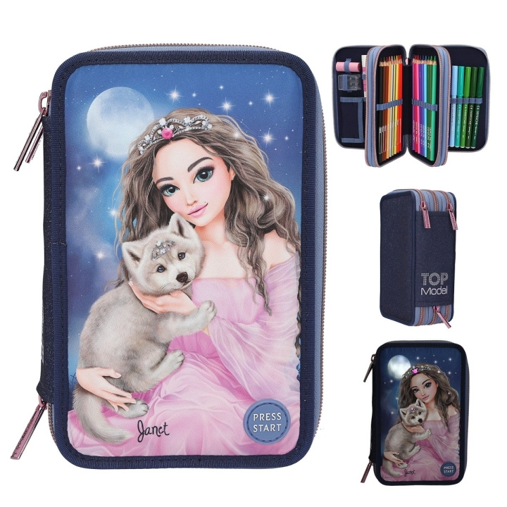 TOPModel Triple Pencil Case LED WOLF ( 0413150 ) i gruppen LEKER, BARN OG BABY / Leker / Tegne & regne hos TP E-commerce Nordic AB (D02536)