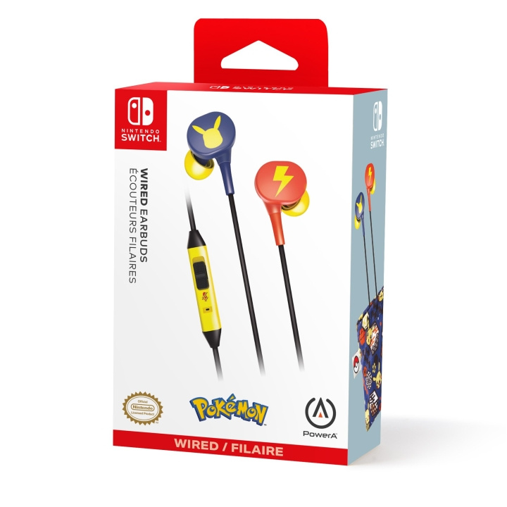 PowerA NSW Wired Earbuds - Pokémon Pikachu Blossom i gruppen Elektronikk / TV-spill & tilbehør / Nintendo Switch hos TP E-commerce Nordic AB (D02578)