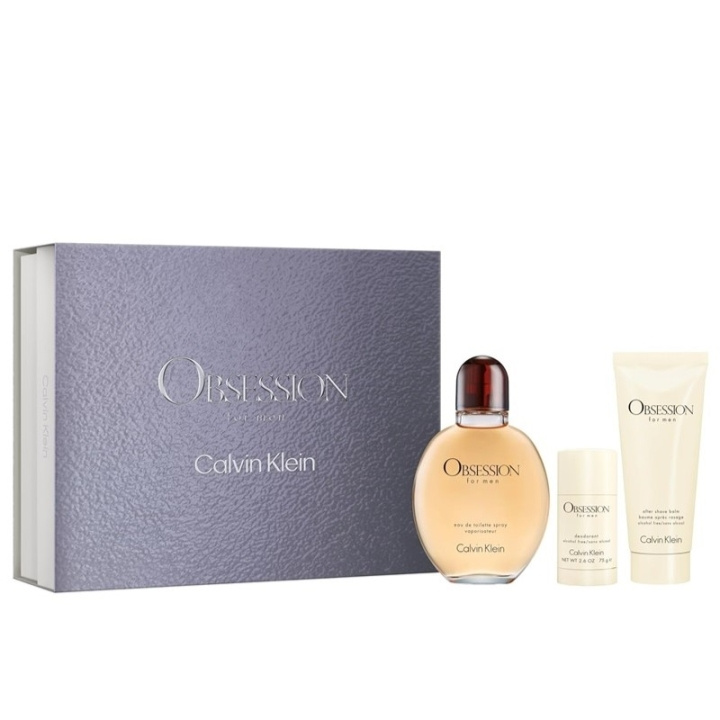 Calvin Klein Giftset Calvin Klein Obsession for Men Edt 125ml + Aftershave Balm 100ml + Deostick 75g i gruppen HELSE OG SKJØNNHET / Gavesett / Gavesett for ham hos TP E-commerce Nordic AB (D03097)