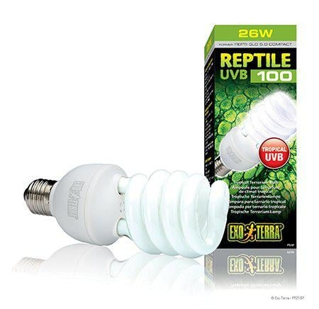 Exoterra Reptile Uvb 100 Fluorescerende lampe 25W E27 - (220.1871) i gruppen HJEM, HUS OG HAGE / Dyretilbehør / Tilbehør til terrarier hos TP E-commerce Nordic AB (D03978)