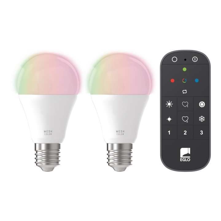 Eglo Sett med 2x E27 A60, fjernkontroll - RGB + TW - Zigbee, Bluetooth i gruppen HJEM, HUS OG HAGE / Smarthus / Smart belysning hos TP E-commerce Nordic AB (D04191)