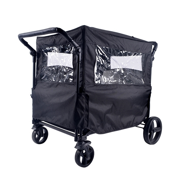 Babytrold Fun Trolley regntrekk med vinduer - svart i gruppen LEKER, BARN OG BABY / Barnevogner og tilbehør hos TP E-commerce Nordic AB (D04356)