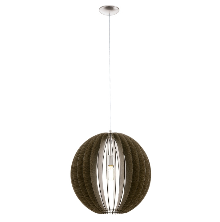 Eglo COSSANO PENDANT - Eik - 50 cm diameter - satineret nikkel i gruppen Elektronikk / Lys / Taklamper hos TP E-commerce Nordic AB (D04454)